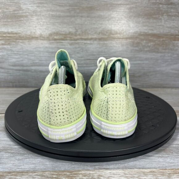 Converse kids All-Star Perforated lime green low-top Sneakers Size 4 - Picture 4 of 9